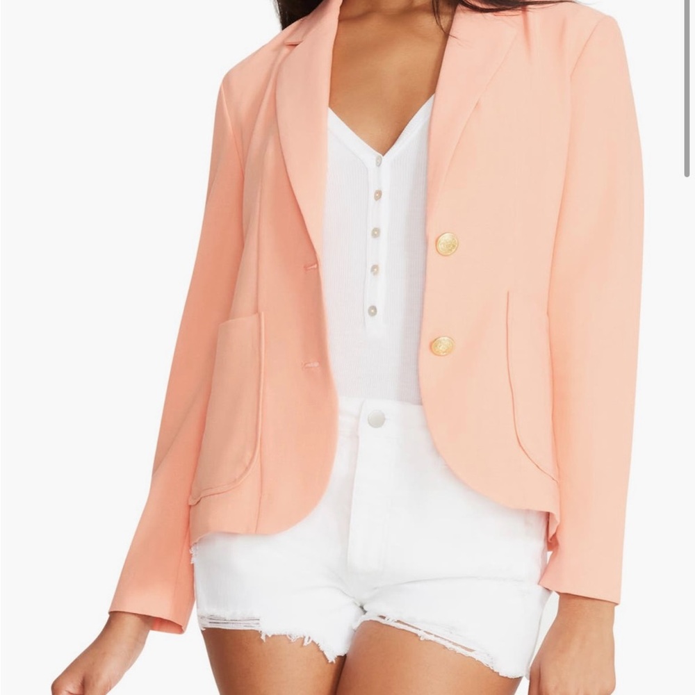 BB Dakota Coral Blazer with Gold Buttons